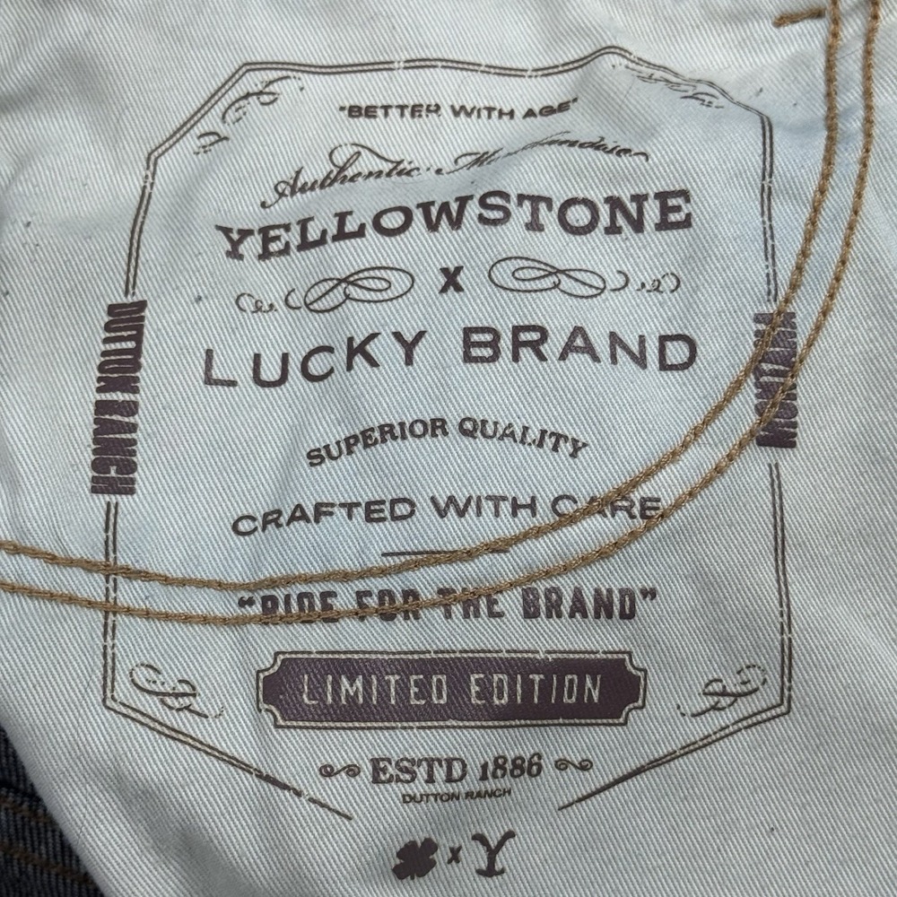 Lucky Brand Jeans Mens 34x32 Yellowstone Vintage Straight Denim Cowboy - Picture 5 of 10